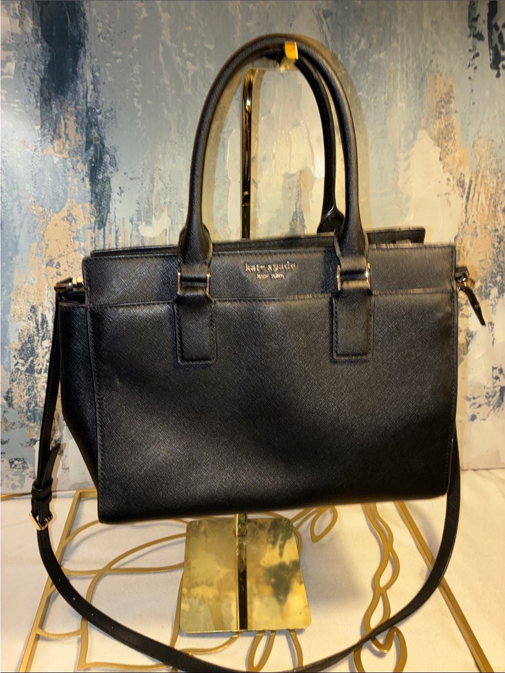 Genuine Kate  Spade Cameron Street  Black Saffiano Leather Satchel